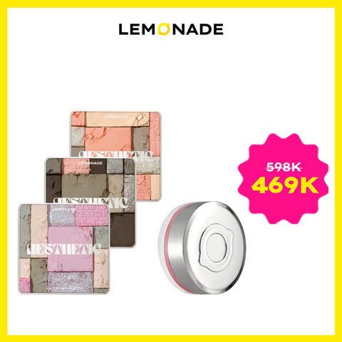  COMBO LEMONADE MÁ HỒNG CĂNG BÓNG MIRROR MIRROR BLUSH CUSHION 8G VÀ BẢNG PHẤN MẮT AESTHETIC MULTI-TASK PALETTE 10.8G 