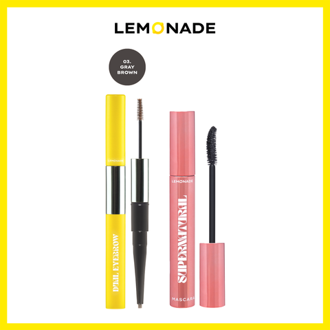  COMBO LEMONADE MASCARA SUPERNATURAL VÀ CHÌ KẺ MÀY 2 ĐẦU LEMONADE DUAL EYEBROW 
