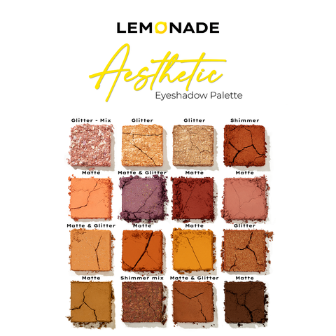  COMBO BẢNG PHẤN MẮT AESTHETIC EYESHADOW PALETTE & CỌ TRANG ĐIỂM MẮT LEMONADE 