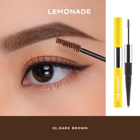  [QUÀ TẶNG] COMBO CHÌ KẺ MÀY 2 ĐẦU LEMONADE WANT IT GOT IT DUAL EYEBROW &  LEMONADE GƯƠNG LƯỢC GẤP GỌN 2 TRONG 1 