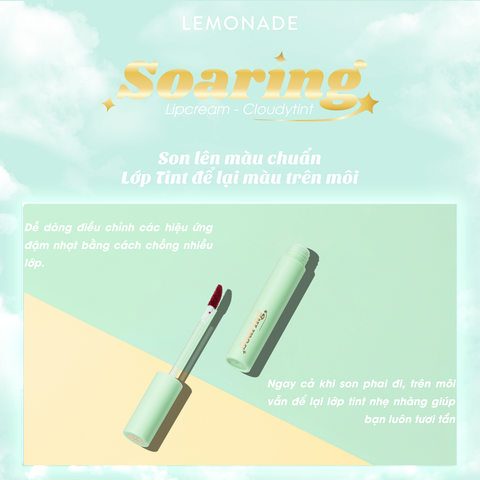  SON KEM LÌ NHẸ MÔI LEMONADE SOARING LIPCREAM 