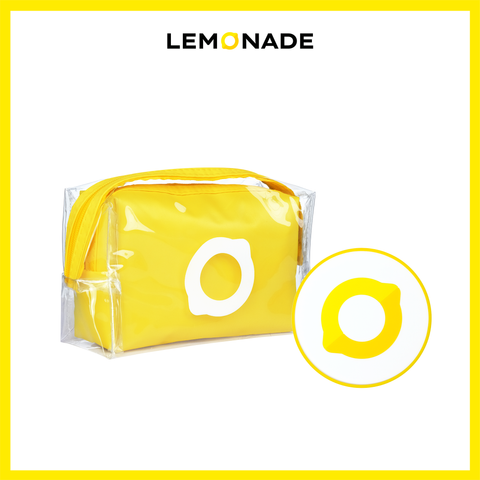  [QUÀ TẶNG] COMBO LEMONADE TÚI ĐỰNG MỸ PHẨM MAKEUP BAG VÀ LÓT LY CAO SU 
