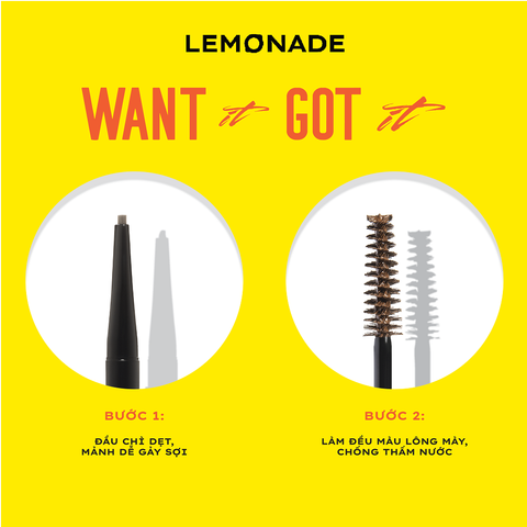  COMBO LEMONADE BÚT KẺ MẮT SUPERNATURAL VÀ CHÌ 2 ĐẦU DUAL EYEBROW 