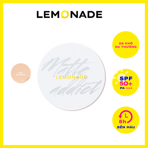  [DUY NHẤT HÔM NAY] PHẤN NƯỚC MỊN LÌ DÀNH CHO DA KHÔ VÀ DA THƯỜNG LEMONADE MATTE ADDICT CUSHION 