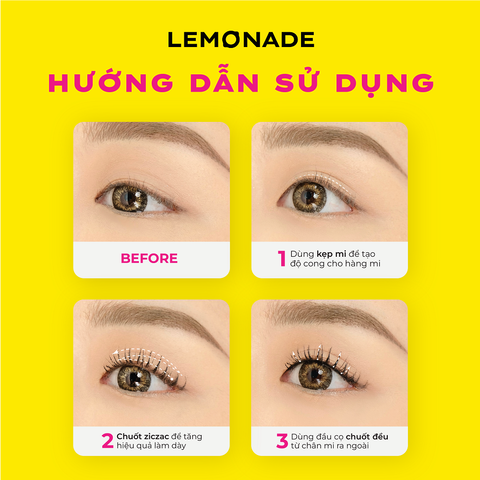  COMBO LEMONADE BÚT KẺ MẮT MICRO EYELINER LEMONADE SUPERTIGER VÀ MASCARA LEMONADE SUPERNATURAL 