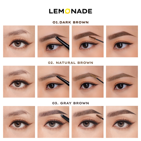  COMBO LEMONADE MASCARA SUPERNATURAL VÀ CHÌ KẺ MÀY 2 ĐẦU LEMONADE DUAL EYEBROW 