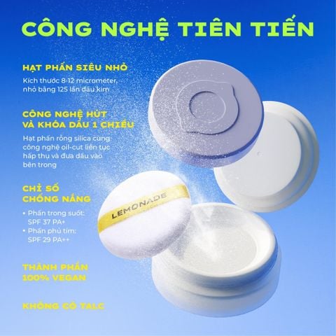  [LIVESTREAM] PHẤN PHỦ MỎNG NHẸ KIỀM DẦU THUẦN CHAY CHỐNG NẮNG LEMONADE SUPERMATTE NO MAKEUP LOOSE POWDER 