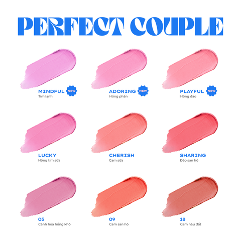  COMBO LEMONADE SON KEM MỊN LÌ PERFECT COUPLE LIP & MÁ KEM MỊN LÌ PERFECT COUPLE BLUSH 