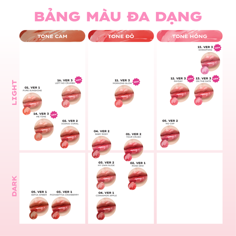  COMBO LEMONADE MÁ HỒNG CĂNG BÓNG MIRROR MIRROR BLUSH CUSHION 8G VÀ  SON TINT BÓNG MIRROR MIRROR WATER TINT 
