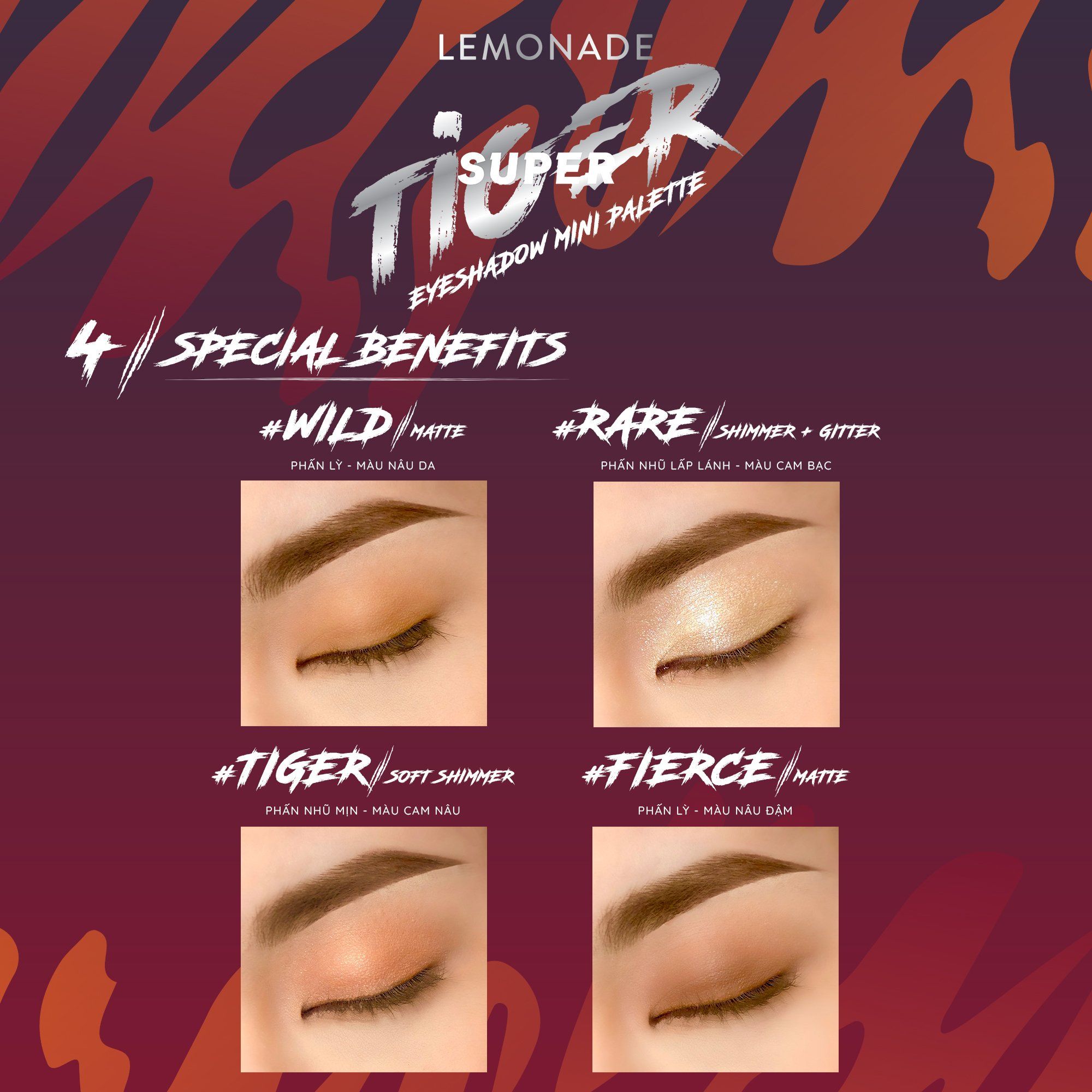  BẢNG PHẤN MẮT LEMONADE SUPERTIGER EYESHADOW MINI PALETTE 