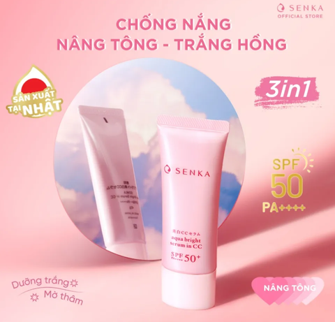  [HÀNG TẶNG KHÔNG BÁN - HÀNG CHÍNH HÃNG] KEM CHỐNG NẮNG SENKA AQUA BRIGHT SERUM 3IN1 