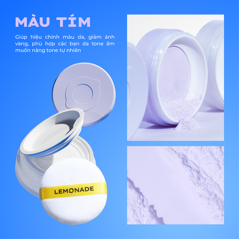  PHẤN PHỦ MỎNG NHẸ KIỀM DẦU THUẦN CHAY CHỐNG NẮNG LEMONADE SUPERMATTE NO MAKEUP LOOSE POWDER 
