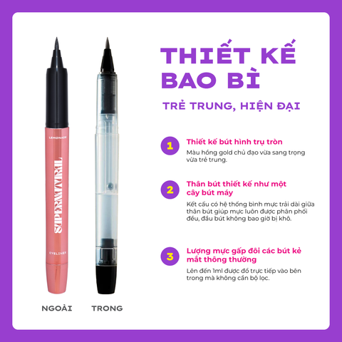 [QUÀ TẶNG] COMBO LEMONADE SUPERNATURAL EYELINER VÀ LÓT LY CAO SU 