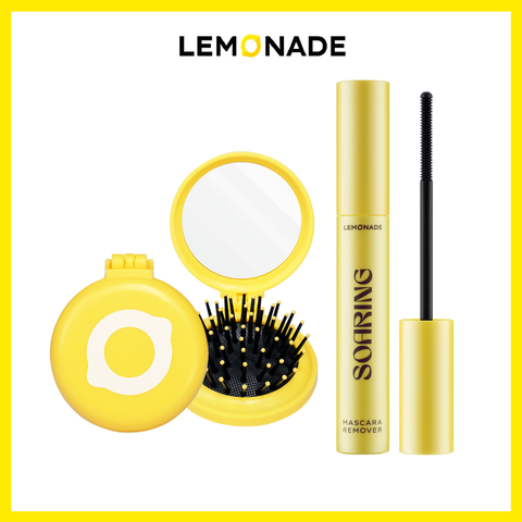  [QUÀ TẶNG] COMBO LEMONADE TẨY TRANG MI SOARING MASCARA REMOVER & GƯƠNG LƯỢC GẤP GỌN 2 TRONG 1 
