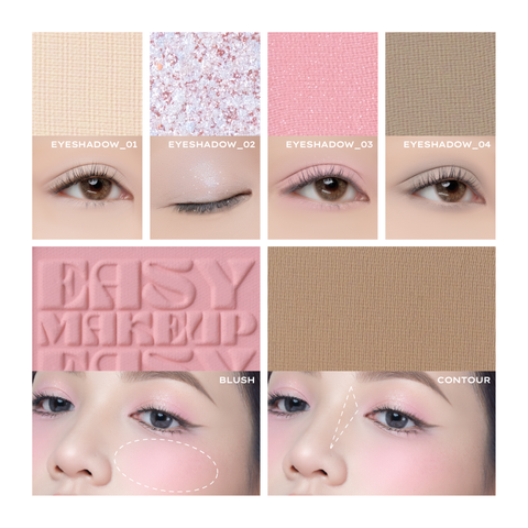  COMBO LEMONADE MÁ HỒNG CĂNG BÓNG MIRROR MIRROR BLUSH CUSHION 8G VÀ BẢNG PHẤN MẮT AESTHETIC MULTI-TASK PALETTE 10.8G 