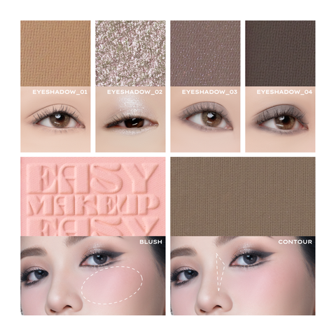  COMBO LEMONADE MÁ HỒNG CĂNG BÓNG MIRROR MIRROR BLUSH CUSHION 8G VÀ BẢNG PHẤN MẮT AESTHETIC MULTI-TASK PALETTE 10.8G 