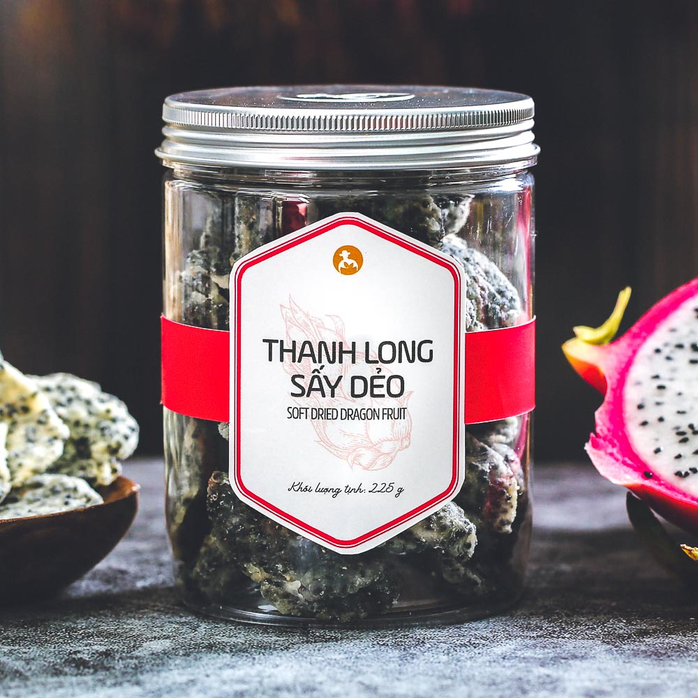 Thanh long sấy dẻo, 225g, hũ, mẫu nắp nhôm