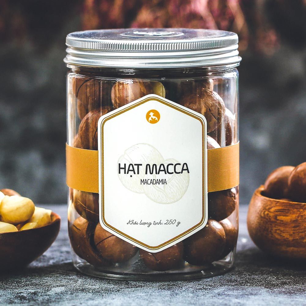 Hạt macca, 250g, hũ, mẫu nắp nhôm