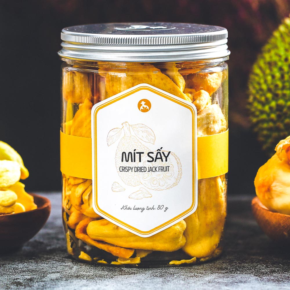 Mít sấy giòn, 80g, hũ, mẫu nắp nhôm