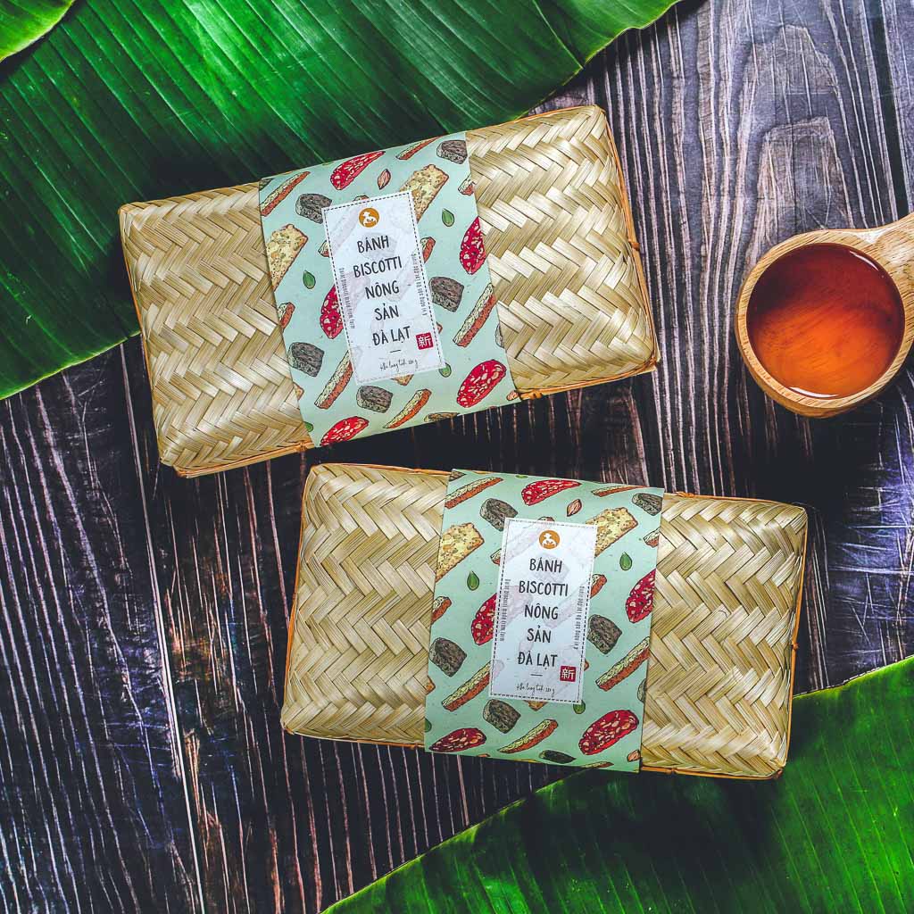 Bánh biscotti nông sản Đà Lạt, 280g, hộp, mẫu bamboo