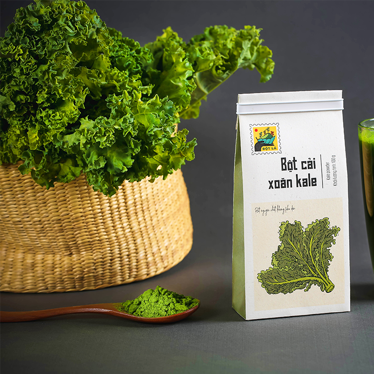 Bột cải xoăn kale, 100g, bịch, mẫu hanko, Bột Lá