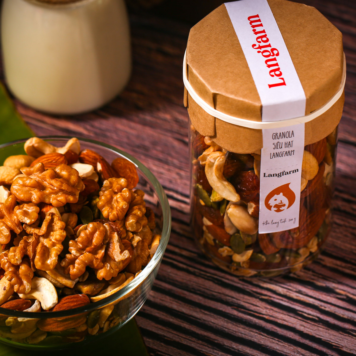 Granola siêu hạt Langfarm, 200g, hũ, mẫu tobita