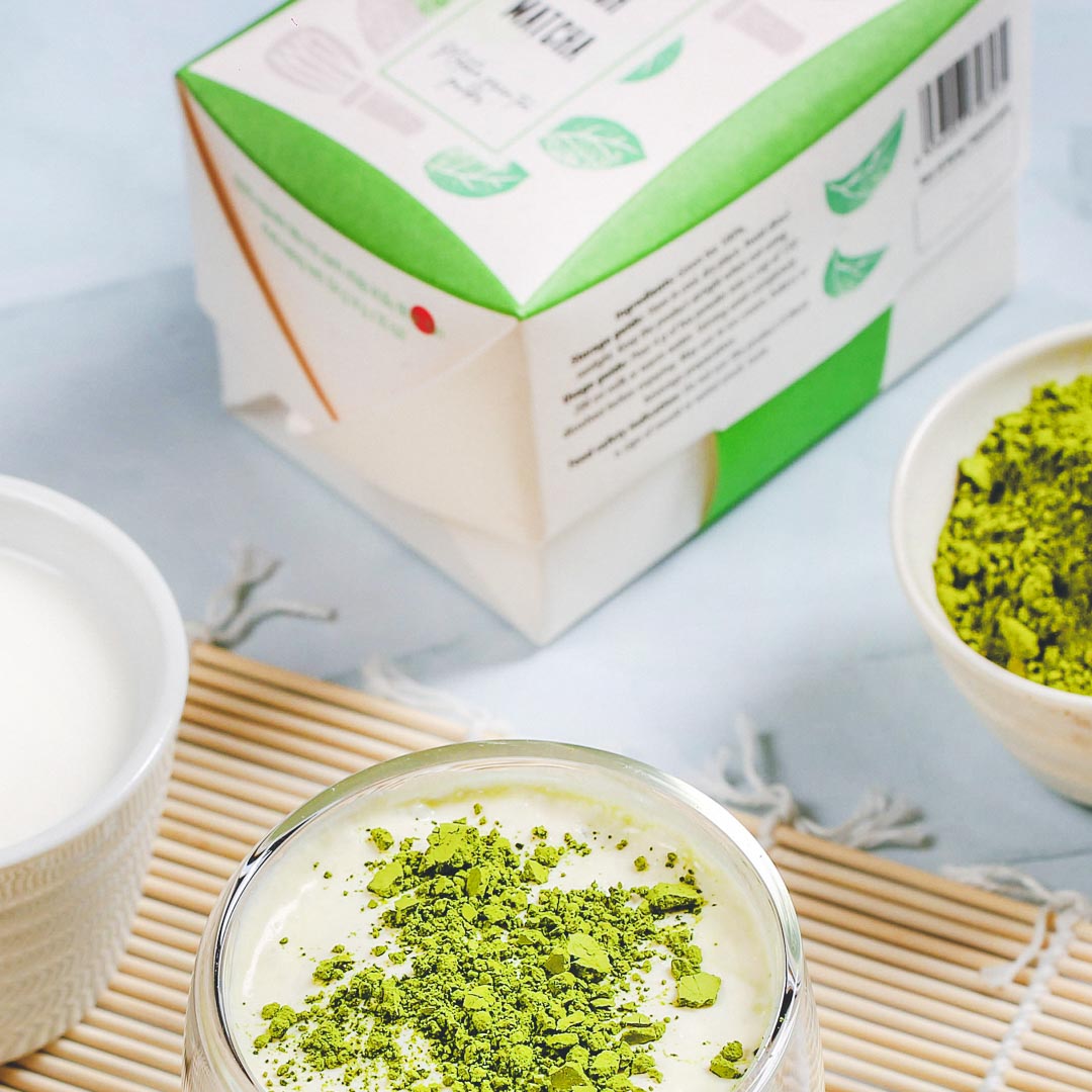 Bột trà xanh matcha túi 4g, hộp, 16 túi, mẫu hanko, Matchi Matcha