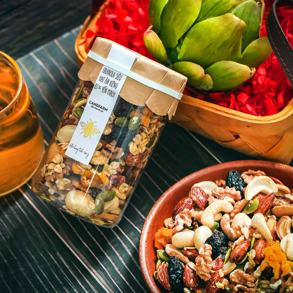 Granola siêu hạt ăn kiêng 15% yến mạch, 200g, hũ, mẫu tobita