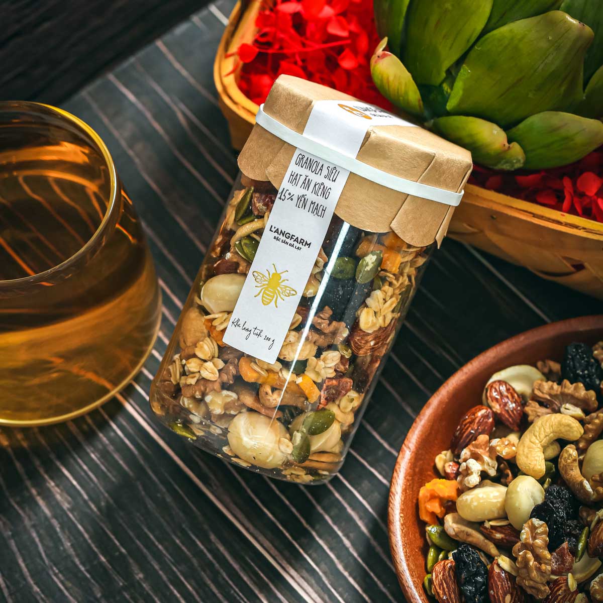 Granola siêu hạt ăn kiêng 15% yến mạch, 200g, hũ, mẫu tobita