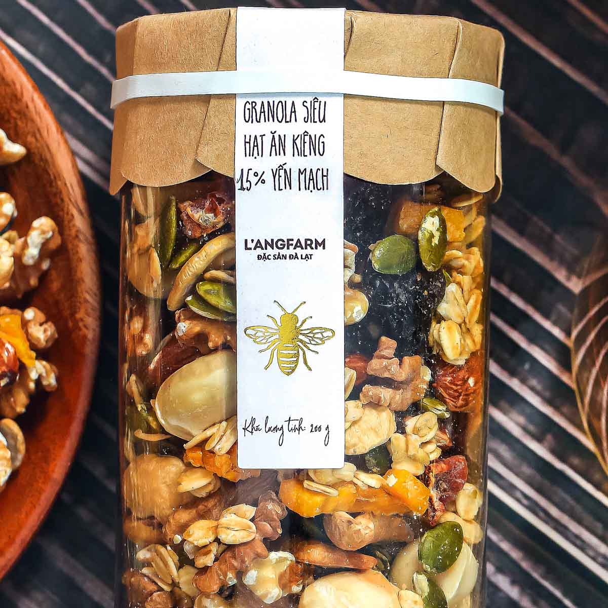 Granola siêu hạt ăn kiêng 15% yến mạch, 200g, hũ, mẫu tobita