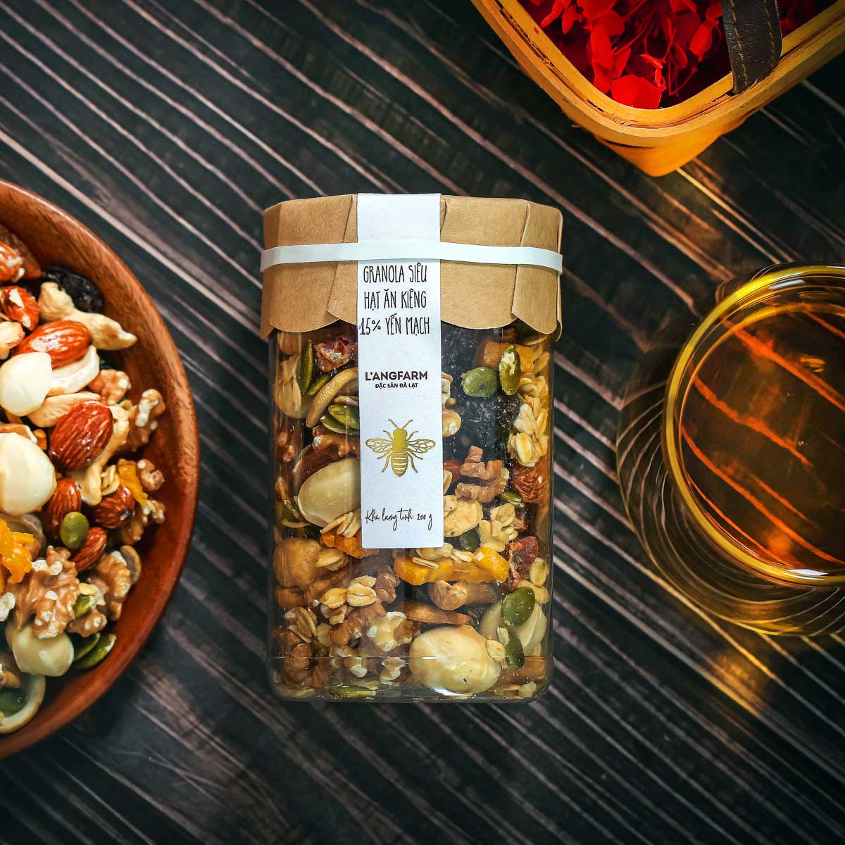 Granola siêu hạt ăn kiêng 15% yến mạch, 200g, hũ, mẫu tobita