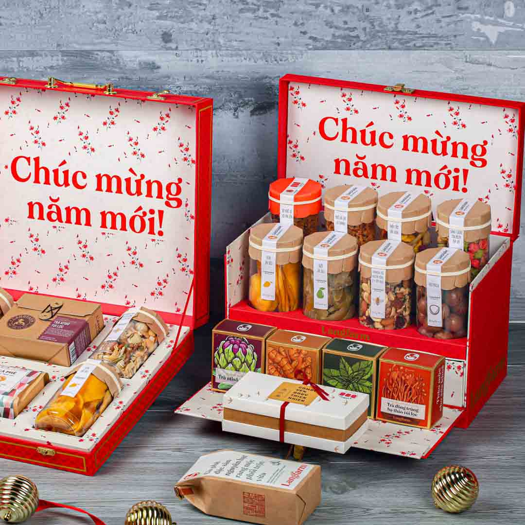 Set quà tết Langfarm Gourmet 24, 14 món, set, mẫu trunk