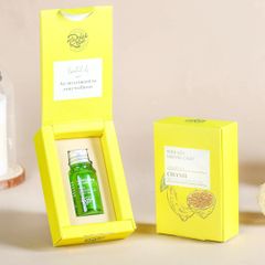 Tinh dầu nguyên chất, chanh lemon, 10ml, hộp, mẫu minimal, Dalat Retro