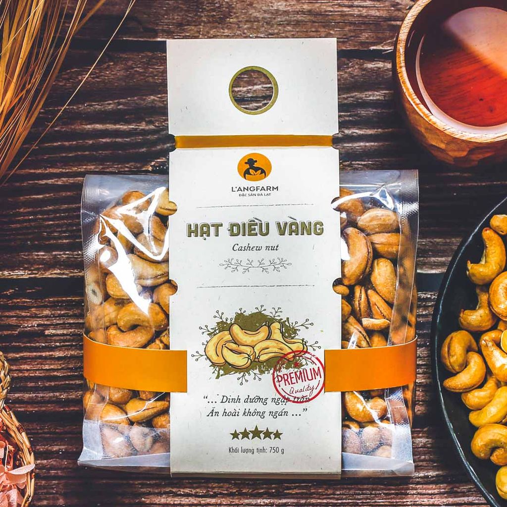 Hạt điều vàng, 750g, bịch, mẫu mawashi