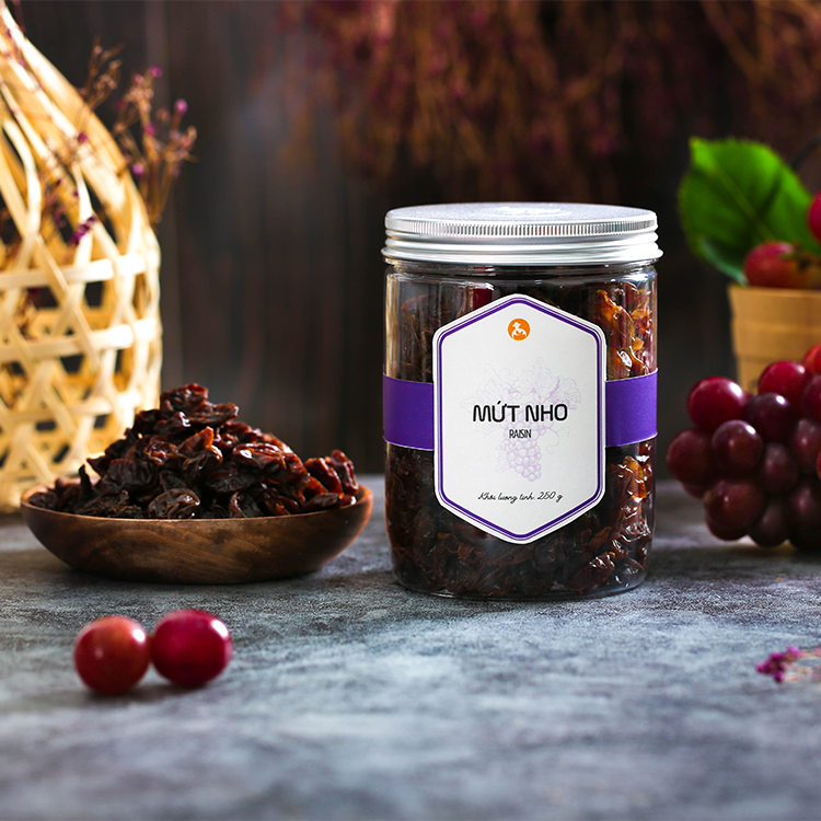 Mứt nho, 250g, hũ, mẫu nắp nhôm