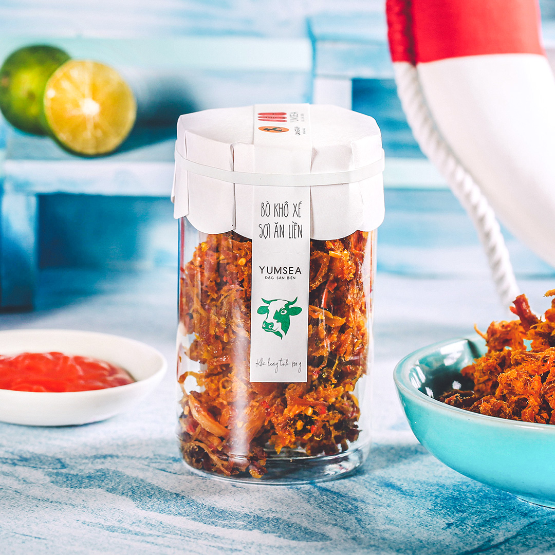 Bò khô xé sợi ăn liền,150g, hũ, mẫu tobita L