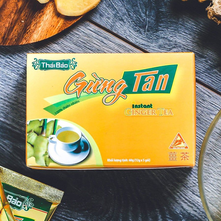 Trà gừng hoà tan, 5 túi, hộp, Thái Bảo