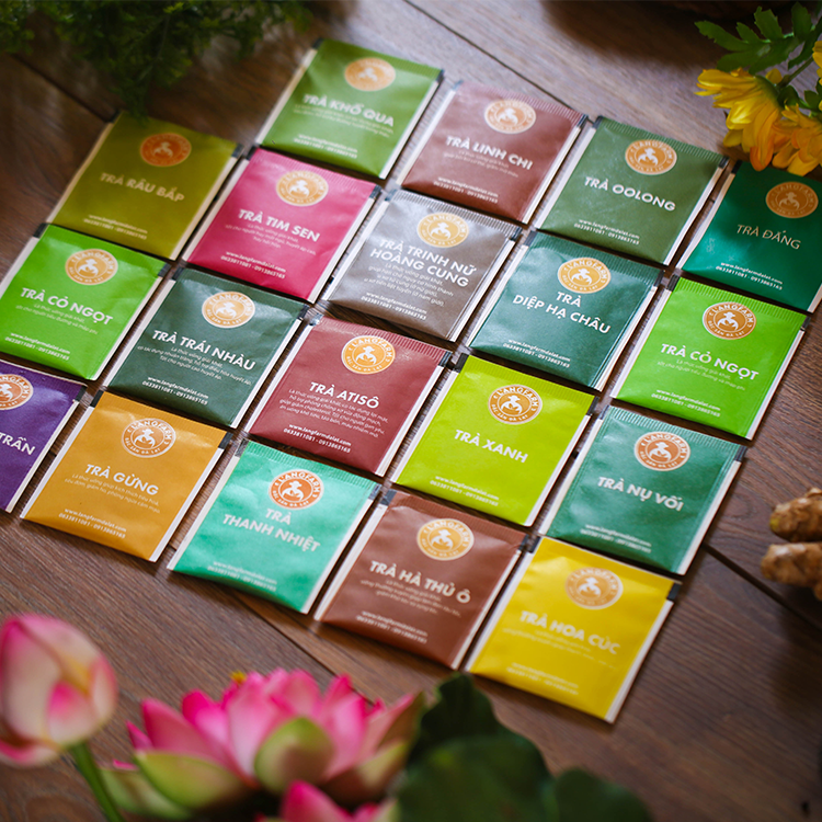 Trà oolong túi lọc, 25 tép, hộp, mẫu quấn dây kraft