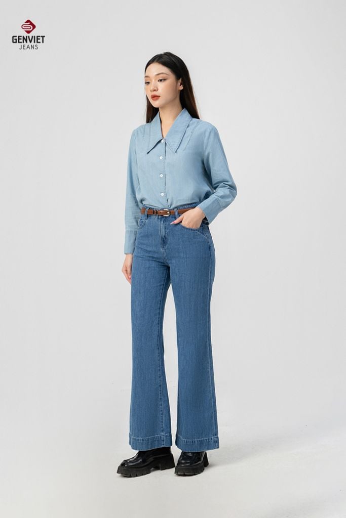 Quần Jeans Nữ Ống Vảy TQ135J8721