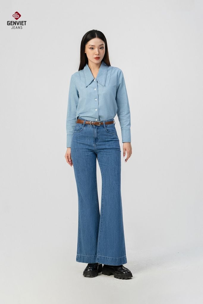 Quần Jeans Nữ Ống Vảy TQ135J8721