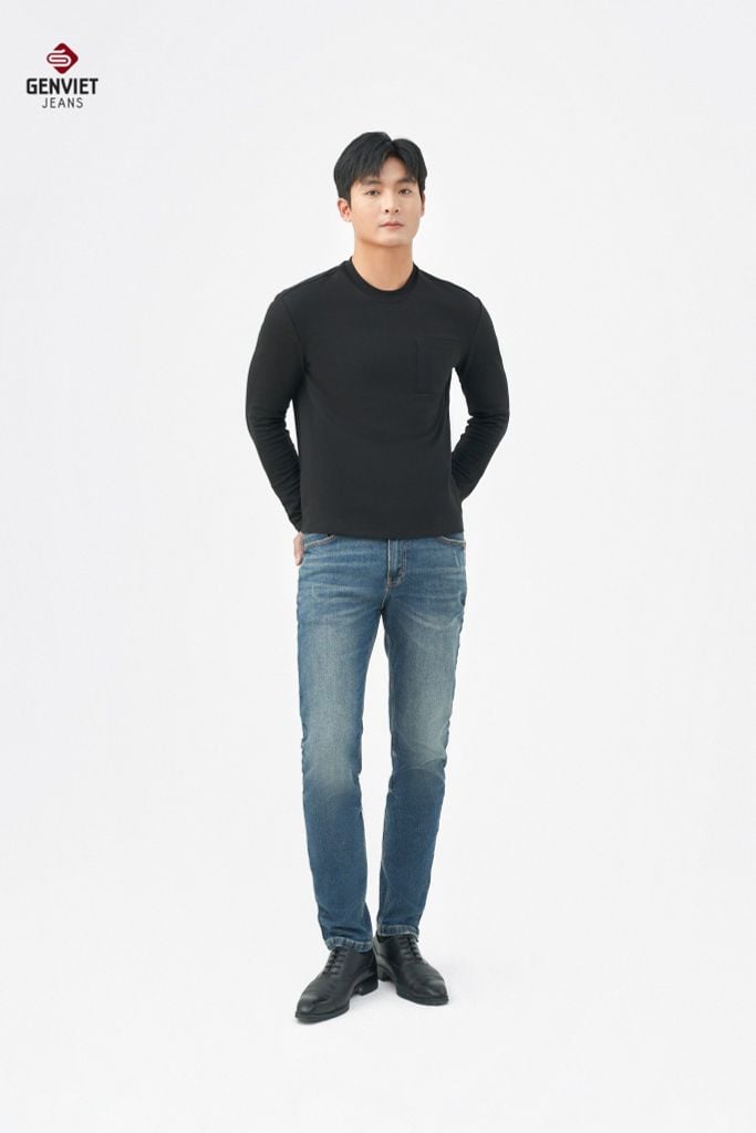 Quần Jeans Nam Ống Col Vừa TQ1103J08746