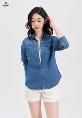  Áo Sơ Mi Dài Tay Jeans Nữ Suông Vừa TA123J8171 