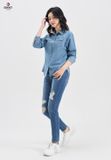  Sơ Mi Dài Tay Jeans Nữ Suông Vừa TA123J8171 