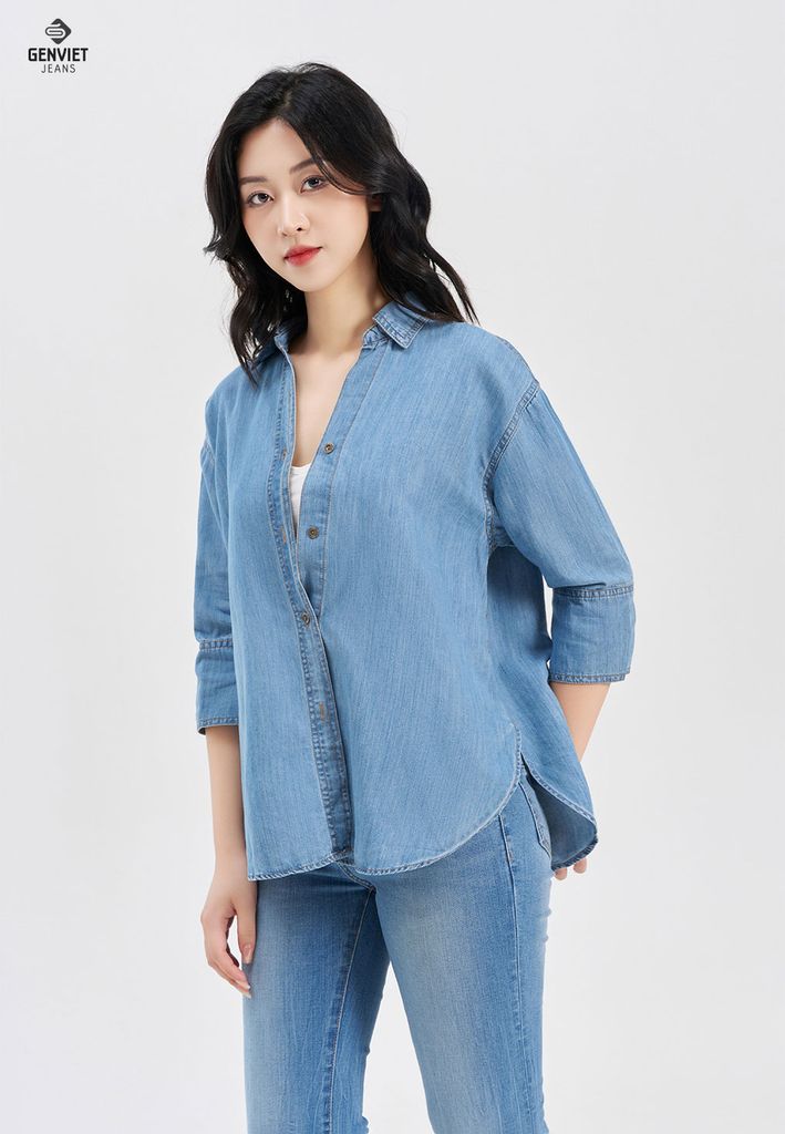 Áo Sơ Mi Jeans Dài Tay Nữ DA124J8169