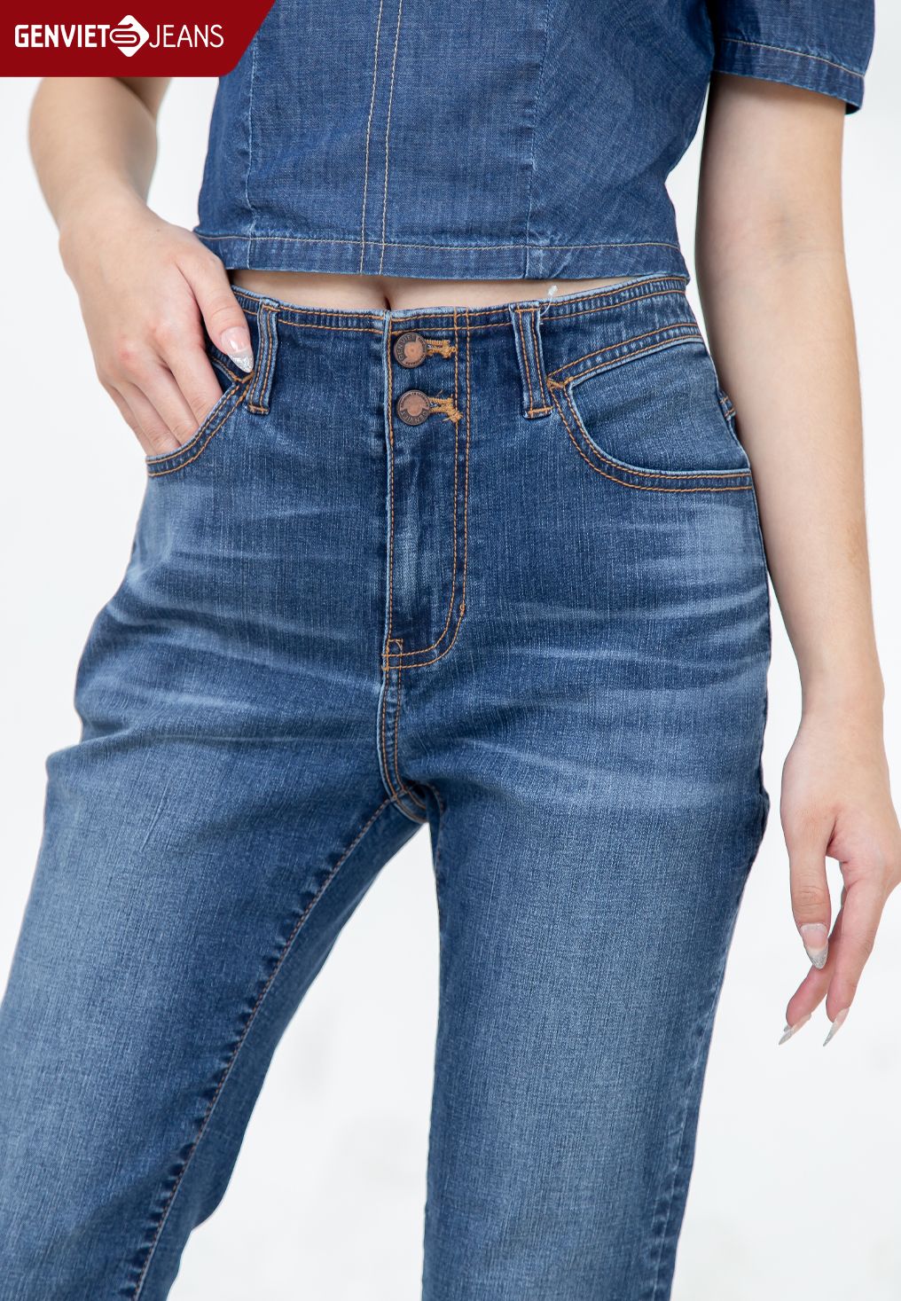  Quần Dài Nữ Jeans Col Cơ Bản TQ103J2131 