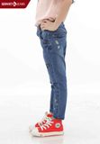  BQ103J460 - Quần Dài Jeans Thêu Hoạ Tiết Mini Bé Gái Nhí 