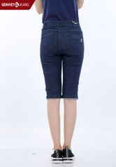 DQ303J328 - Quần Ngố Jeans Ôm Qua Gối Can Dọc