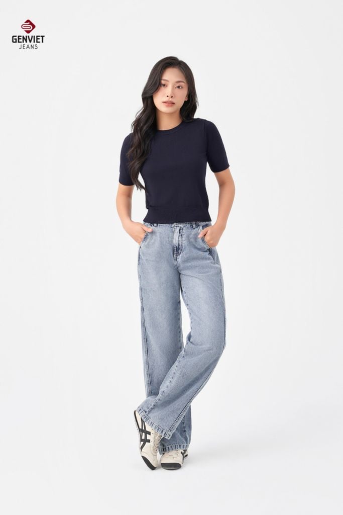 Quần Jeans Nữ Suông Vừa TQ1223J08736