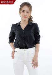 TA124C548 - Áo Sơmi Trơn Cổ Đức Tay Nẹt Vạt Cài