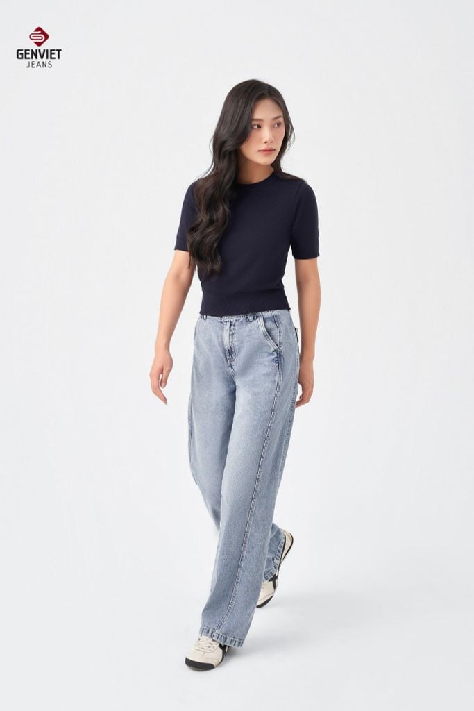 Quần Jeans Nữ Suông Vừa TQ1223J08736